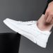 New Genuine Leather White Low-top Fashionable Young Sports Casual Men's Sneakers, Same Style As Seen On Live Broadcasts_vogvips.com