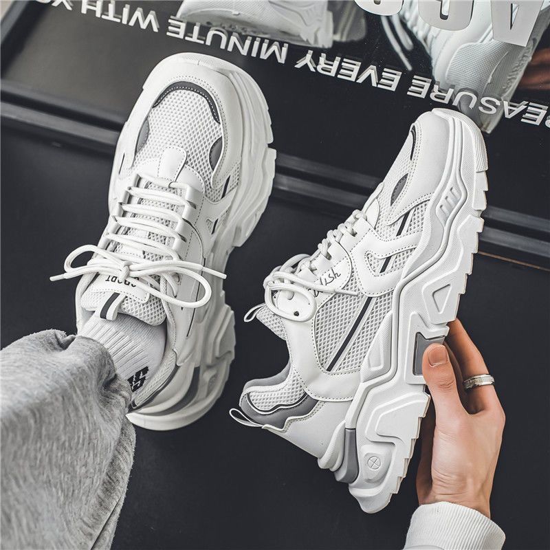 Men's Shoes Mesh Shoes Men's Sports Shoes Versatile Inner Height Increase Casual Dad Shoes Men_vogvips.com