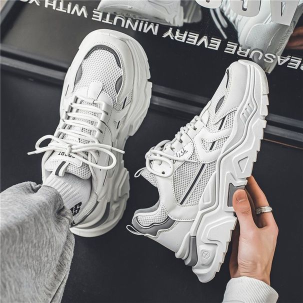 Men's Shoes Mesh Shoes Men's Sports Shoes Versatile Inner Height Increase Casual Dad Shoes Men_vogvips.com