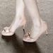 French Bow Fashion High New Shallow Mouth Thin Heels Temperament Round Toe Lace Hollow Single Shoes Women S_vogvips.com
