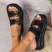 Women's Gold Thick Bottom Wedge 2025 Summer Peep Toe Chunky Platform Sandals Woman Ankle Buckle Anti Slip Beach Shoes_vogvips.com