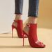 Peep Square Toe Versatile Hollow Out Short Boots Factory Direct Sale European And American Style Elegant Metal Super_vogvips.com