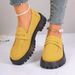 Women's British Style Slip-On Loafers With Thick Sole - Vintage Casual Flats For Everyday Wear_vogvips.com