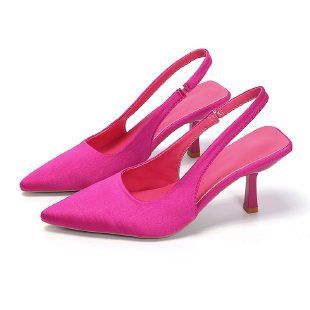 Women's Pointed Toe Stiletto Heel Pumps High Heel Sandals With Skirt Detail Fairy Wind Design_vogvips.com