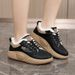 XQ5801 2 New 2024 Autumn And Winter Thick Soled Height Enhancing Women's Shoes Color Matching Warm Low Top Plus Velvet Simple Cotton Shoes_vogvips.com
