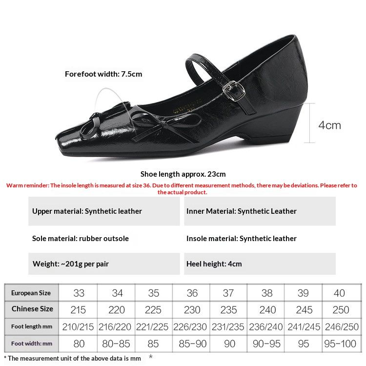 Cameido Women's French Square Toe Mary Jane Flats With Bow Strappy Fairy Style Spring Shoes_vogvips.com