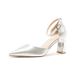 Qianluhui French-style Elegant High-end Party Shoes, Formal Dress High Heels, Chunky Heel Pointed Toe Hollow Sandals_vogvips.com