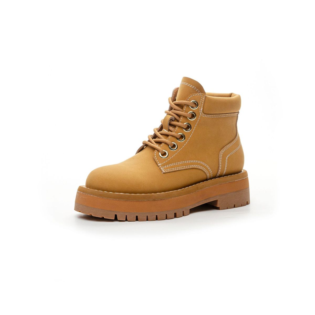 Boots 2024 New Leather Martin Boots Women's Shoes Versatile Rhubarb Thick-soled Single Boots Short Leather Boots Women's_vogvips.com