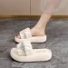 Womens Black Rhinestone Platform Slide Sandals Open Toe Thick Design Non Slip Sole For Summer Daily Wear And Beach Trips_vogvips.com