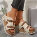 plus-size Thick-soled Wedge For Women, Spring/summer New Style, Buckle Strap Open-toe Platform Beach_vogvips.com