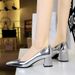 5288-9 Wind Women's Medium Thick Heel Small Square Head Shallow Mouth Foot Repair Versatile Banquet Spring And Autumn_vogvips.com