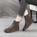 2025 Autumn Winter New Short Boots Retro Forest Round Toe Patchwork Ethnic Style Top Layer Cowhide Women's Shoes_vogvips.com