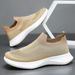 Men's Slip-On Walking Shoes Lightweight Breathable Knit Loafers Comfortable Casual Work Shoes For Men_vogvips.com