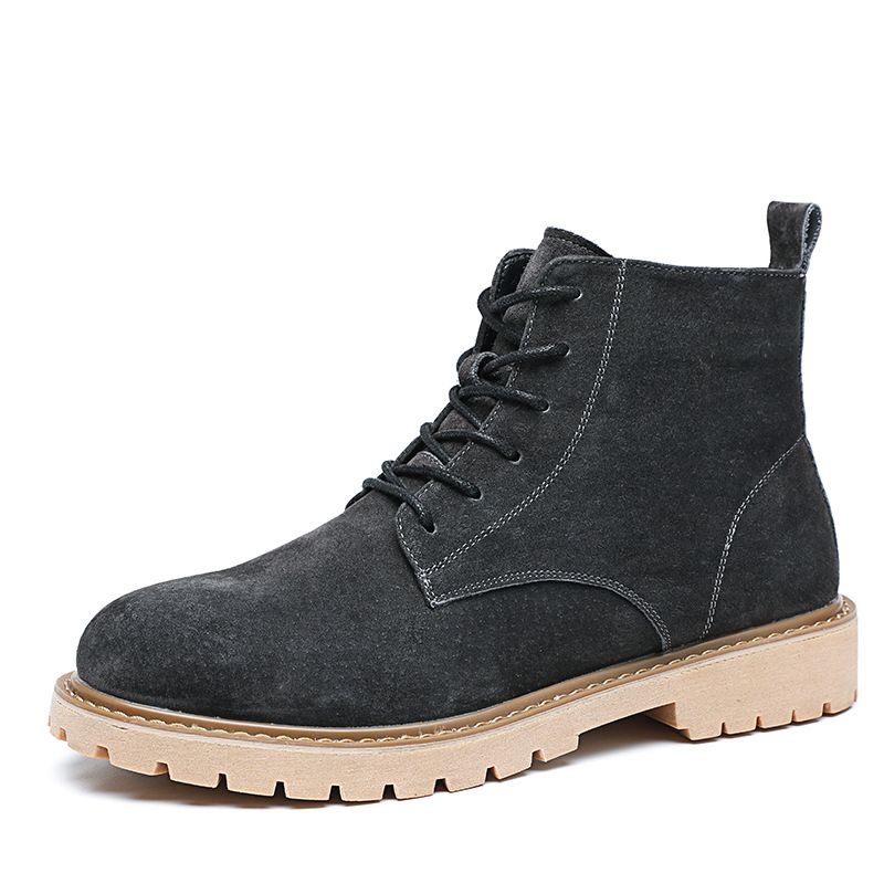 European Warm Series Black High-Top Martin For Men 2025 New Autumn British Style Motorcycle Work Men's Thick-Soled Mid-Top Leather Boots_vogvips.com