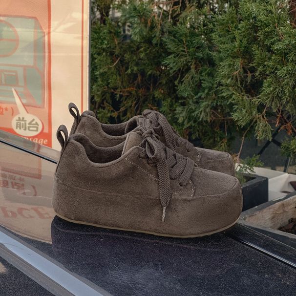 Cameido Maillard Thick-Soled Casual Sports Shoes 2025 Winter Fleece Warm Cotton Shoes Retro Birken Shoes_vogvips.com