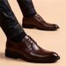 European Warm Series Black For Men Formal Business Casual Genuine Leather British Style Soft Sole Autumn Winter Height Increasing Pointed Toe_vogvips.com