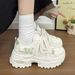 Girls' Chinese Style Bowknot Thick-Soled Sneakers 2026 Spring And Autumn New Model For Older Children, Mesh Versatile_vogvips.com