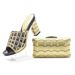 Party with high heel broken diamond round head wearing sandals with diamond plaid pattern clutch bag party shoe bag_vogvips.com