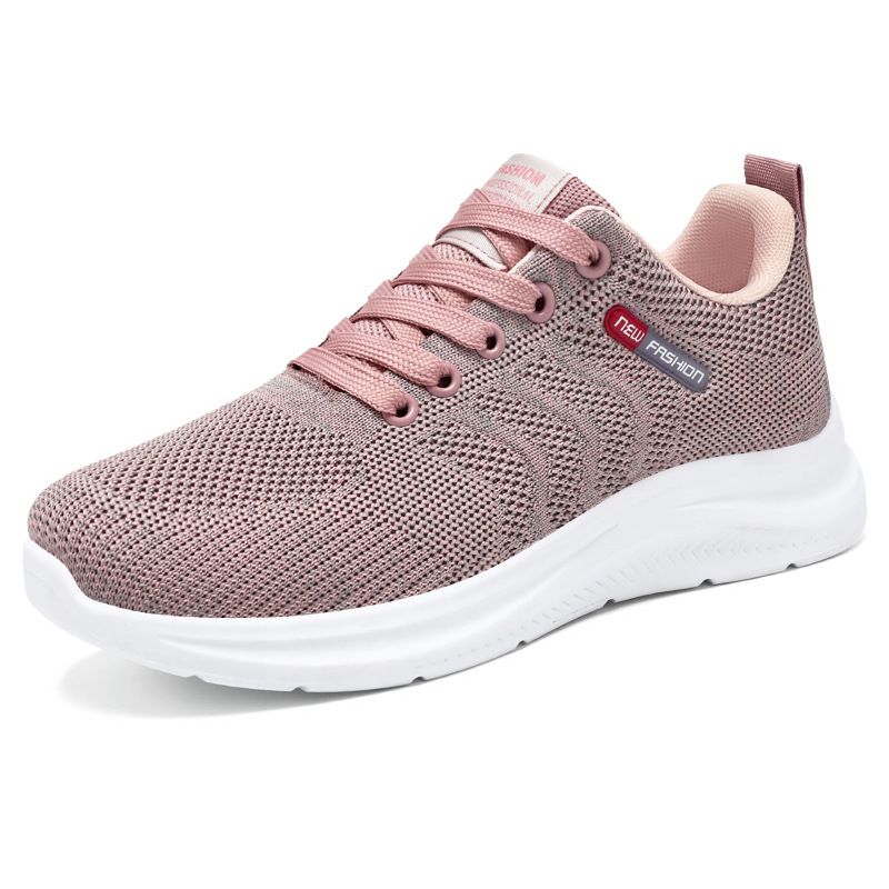 Women's Shoes Fly-woven Breathable Mesh Shoes Soft Sole Comfortable Casual Shoes Single Shoes Shallow Mouth Mother Shoes_vogvips.com