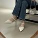 Pointed-toe Mule Women, Elegant One-strap Heel Closed-toe Mules, French-style Wedge Sandals For Women_vogvips.com