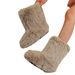 Faux Fox Fur Y2K Snow Boots Women's Winter Mid-Calf Faux Raccoon Fur Lined Boots Warm Slip-On Fashion Booties For Daily Wear_vogvips.com