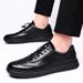 Men's Sports Shoes First Layer Cowhide Soft Leather Outdoor Low-top Black Board Shoes Breathable Men's Shoes_vogvips.com