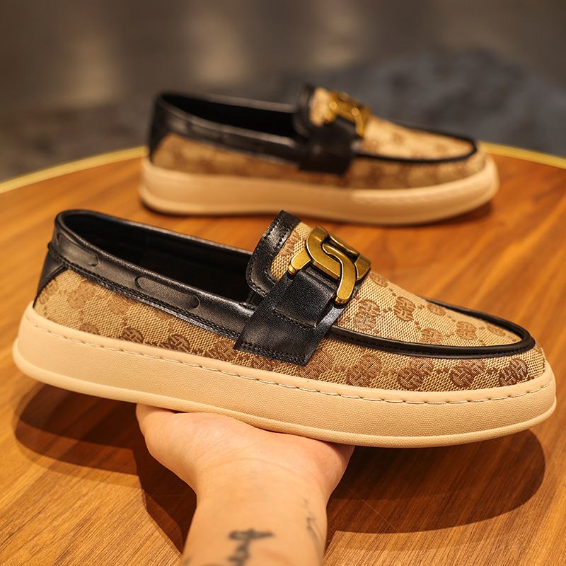 Men's Shoes Slip-on Beanie Canvas Footwear Breathable Driving Loafers_vogvips.com