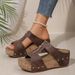 New Women's Wedge Fish Mouth Platform Studded Sandals_vogvips.com