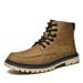 Leather Martin Boots Men's High Top Tooling Boots Men's Retro Locomotive Boots Men's Shoes_vogvips.com