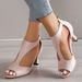 New Chunky Large Size Fish Mouth Hollow One Line Sandals With High Heels_vogvips.com