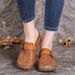 New Plus Size Flat Bottomed Perforated Shoes With Twisted Flower Toe Caps For Women's Semi Slippers_vogvips.com