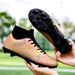 Soccer Shoes High tops long spikes gold camouflage professional shoes_vogvips.com