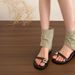 6CM Inner Height Increase! Retro Old Money Wind Metal Buckle Open-toed Cool Boots Women's Summer Outer Wear With Skirt Roman Short Boots_vogvips.com