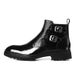Martin Delivery Patent Leather Quick Zipper Embossed Black Men's Side Boots_vogvips.com