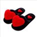 Autumn Winter New Big Heart Women's Warm Non-Slip Thick Sole Indoor Fashion Cute Fabric Cotton Slippers_vogvips.com