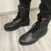 European Warm Series New Model 03 Combat Boots For Men, Spring Autumn, First Layer Cowhide, Round Toe, Lace-Up, High-Top, Black Security_vogvips.com