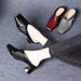 Cross-border Summer Square-toed Stylish Chunky-heeled Versatile Mid-heel Iron-tipped Comfortable Soft Leather Closed-toe_vogvips.com