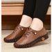 Genuine Leather Single Comfortable Flat Bottomed Lace Up Mom's Shoes, Wide Chubby Feet, Cow Tendon Soles, And Soft_vogvips.com