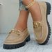SHLIANG New Fashion British Style Women's Flats Thick Bottom Casual Loafers Round Toe Rubber Spring Autumn Flat Shoes X0047_vogvips.com