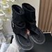 Clip Slip-On Boots 2025 Summer New Soft Leather Fashion Round Toe Personality Wedge Roman Sandals_vogvips.com
