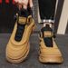 European Warm Series Rotating Button Martin Boots Autumn Men's British Style High-top Wear-resistant Waterproof Workwear Trendy Shoes_vogvips.com