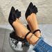 Cross-border Dropshipping 2026 Spring New Style Shoes: Hollow-out Shoes, Shallow Pointed-toe High Heels, Bow-tie_vogvips.com