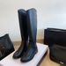 26ss New ChaneI Style Knight Over-the-Knee Long Round Toe Low Slimming High Tube Chunky Heel Back Zipper Women's Boots_vogvips.com