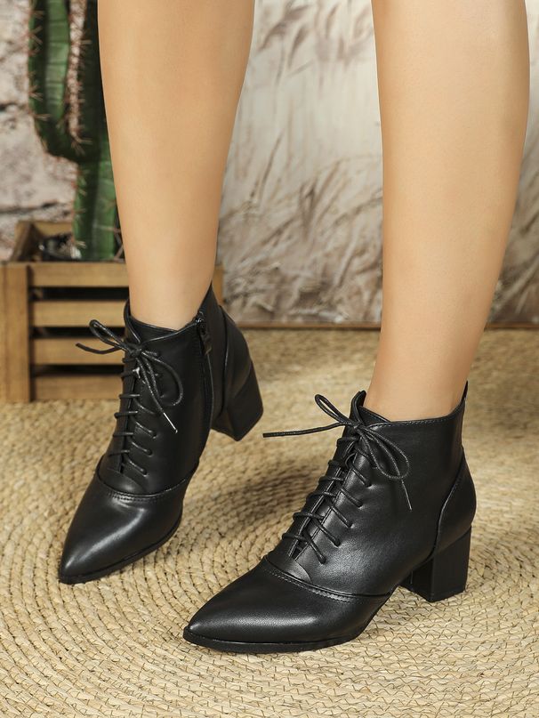 326-87 Elegant, Fashionable, Comfortable Martin With Pointed, Thick Heels And Straps For High Height Women's Boots_vogvips.com