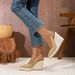 Women's Shoes Wedge Heel Thick Sole High Heel Pointed Toe Closed Toe Slippers Women's Shoes With Back Buckle Straw Braided Rope Bottom_vogvips.com