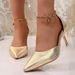 Women's Pointed Toe High Heels Summer Open Toe Sandals Stiletto Heels Single Strap High Heels_vogvips.com