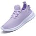 Lace Up Casual Sneakers Lavender Breathable Mesh Sports Shoes Tennis For Women_vogvips.com