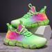 Live Streaming Gradient Color Trend Casual Sports For Men And Women, Couples, Flying Woven Mesh S, Popcorn Running_vogvips.com
