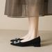 French Temperament High Heels Rhinestone Single Shoes Women's Spring Black Thick Heel Commuter Women's Shoes_vogvips.com