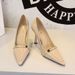 1619-7 Korean Style Sexy Party High Heels Metal Buckle Pointed Toe Shallow Mouth Stiletto Women's Shoes Professional_vogvips.com